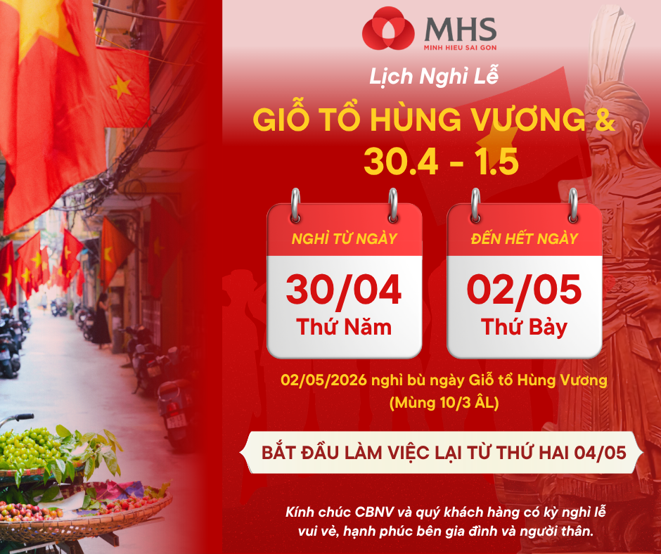 📢 THÔNG BÁO LỊCH NGHỈ LỄ GIỖ TỔ HÙNG VƯƠNG & 30/4 – 1/5
